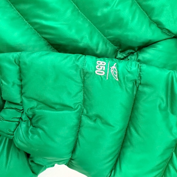 L.L.Bean Hooded Down Jacket 850 Fill Ultralight Green Petite L - Picture 7 of 13